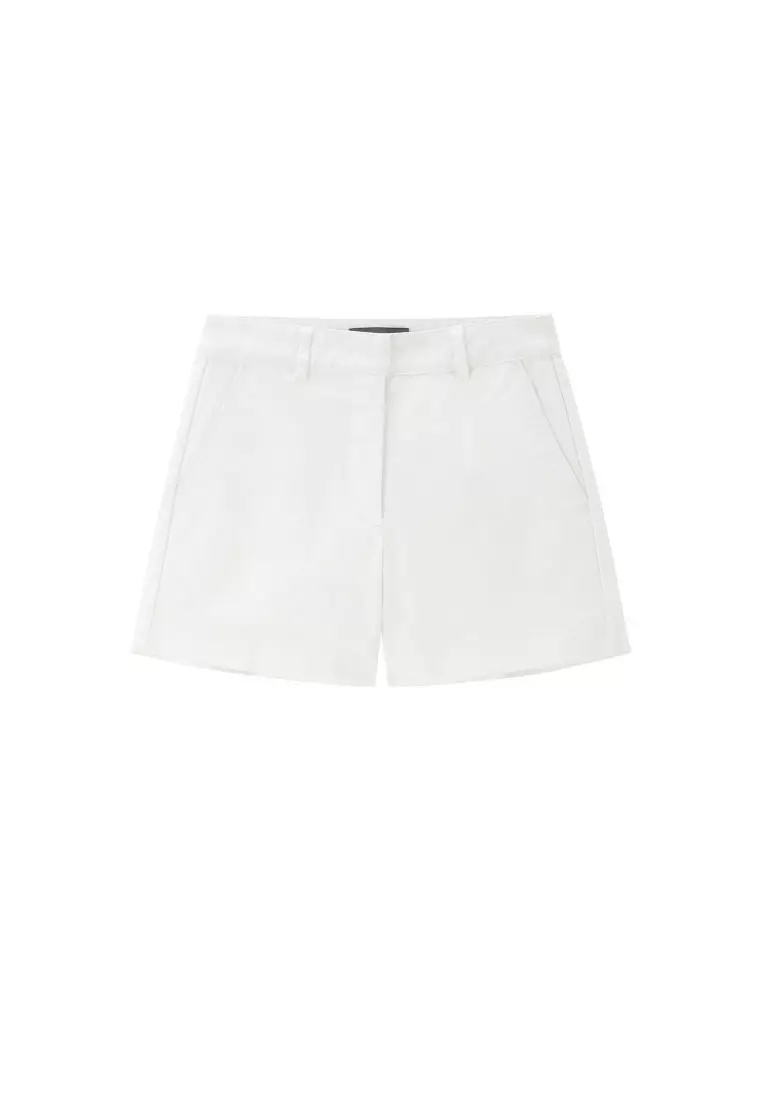 Korea Collection Women's Stretchy Cotton Mid Rise Shorts