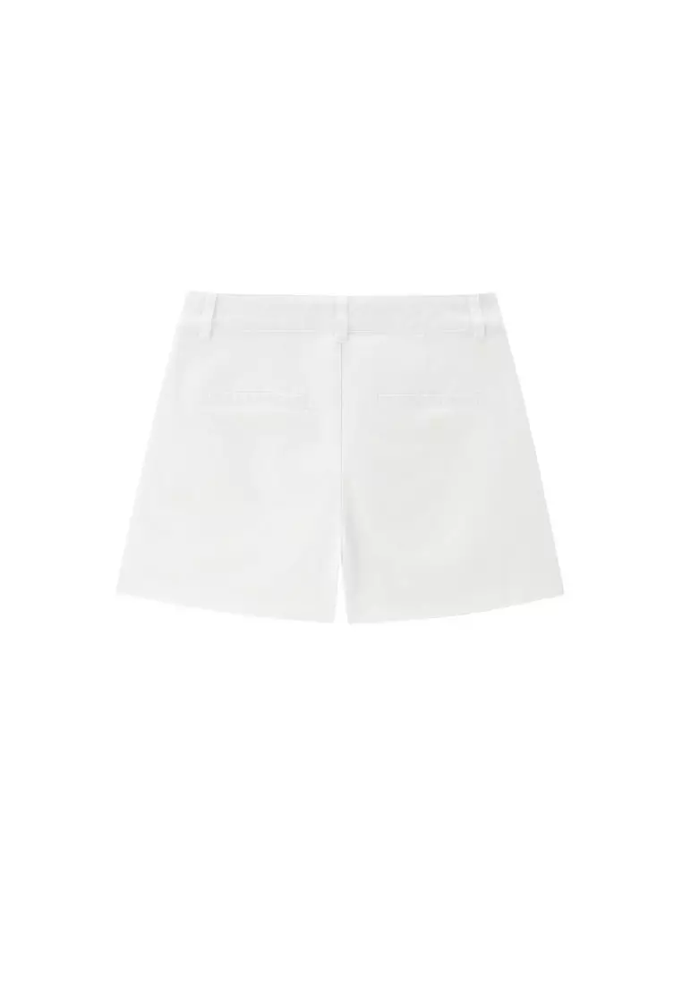 Korea Collection Women's Stretchy Cotton Mid Rise Shorts