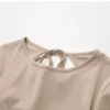 Korea Collection Women's Tie-Back Cut-Out Short Sleeve Tee