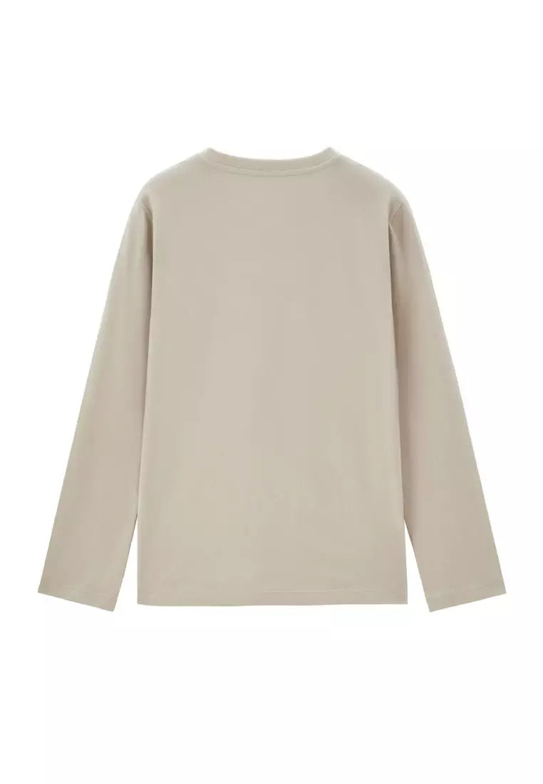 giordano-2704-3600844-3 Women's Cotton Embroidery Long Sleeve Tee