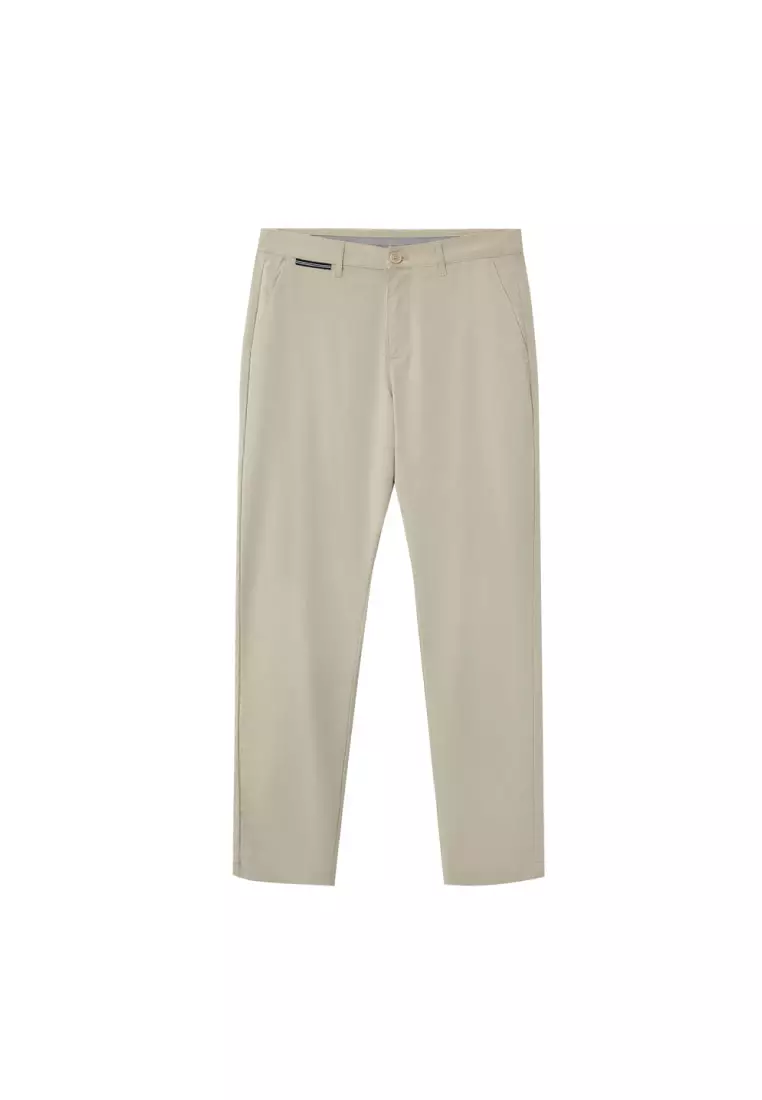 Men's Cool Touch Hidden Comfort Regular Tapered Khaki Pants