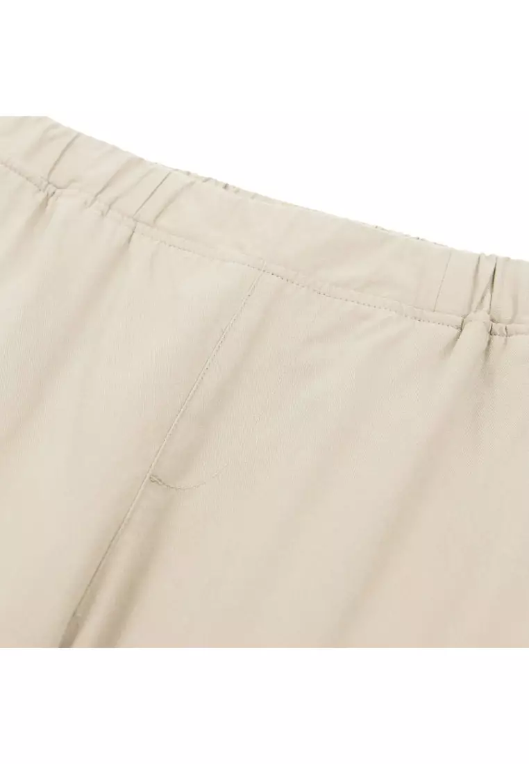 giordano-4504-2425254-3 Women's Elastic Waist Relax Cropped Pants