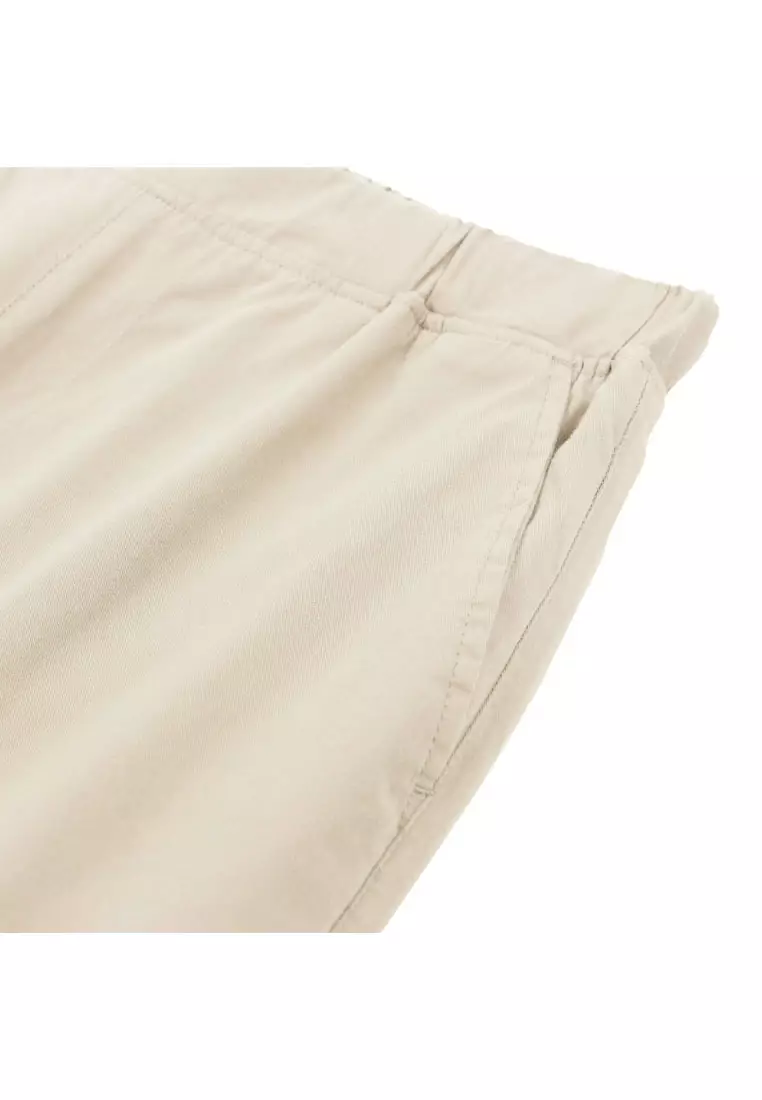 giordano-4504-2425254-4 Women's Elastic Waist Relax Cropped Pants