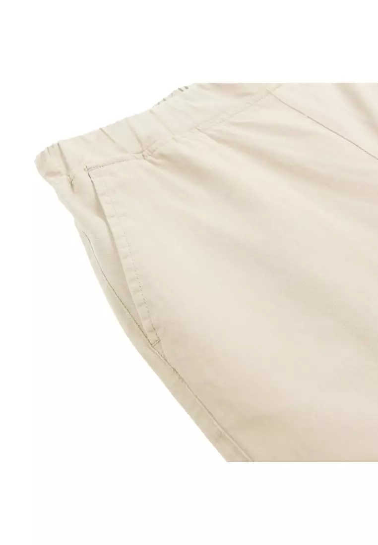 giordano-4504-2425254-5 Women's Elastic Waist Relax Cropped Pants