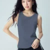 Women's Ribbed Crew Neck Slim Tank Top