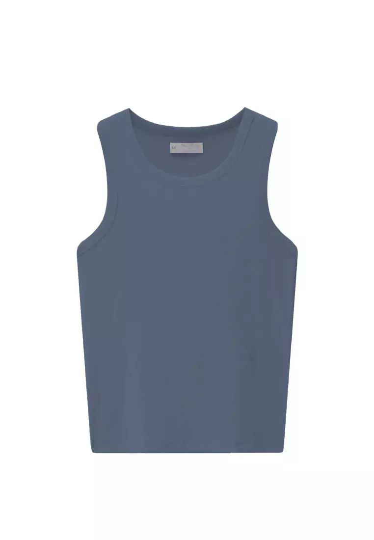 Women's Ribbed Crew Neck Slim Tank Top
