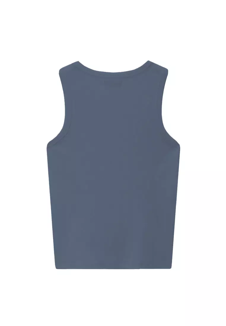 Women's Ribbed Crew Neck Slim Tank Top