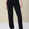 Women's Stretch Twill Elastic Waist Regular Tapered Suit Pants