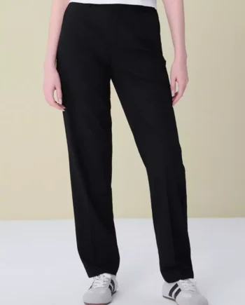giordano-4949-0794854-1 Women's Stretch Twill Elastic Waist Regular Tapered Suit Pants