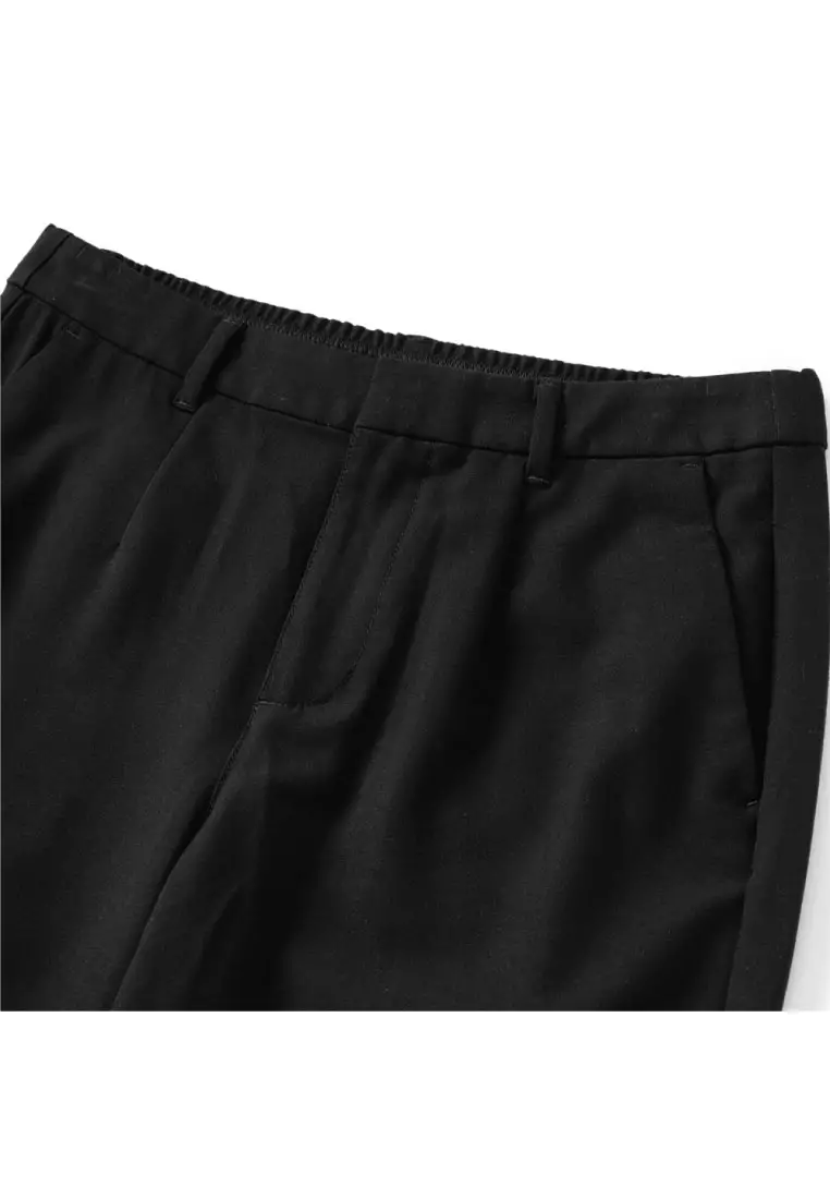 Women's Stretch Twill Elastic Waist Regular Tapered Suit Pants