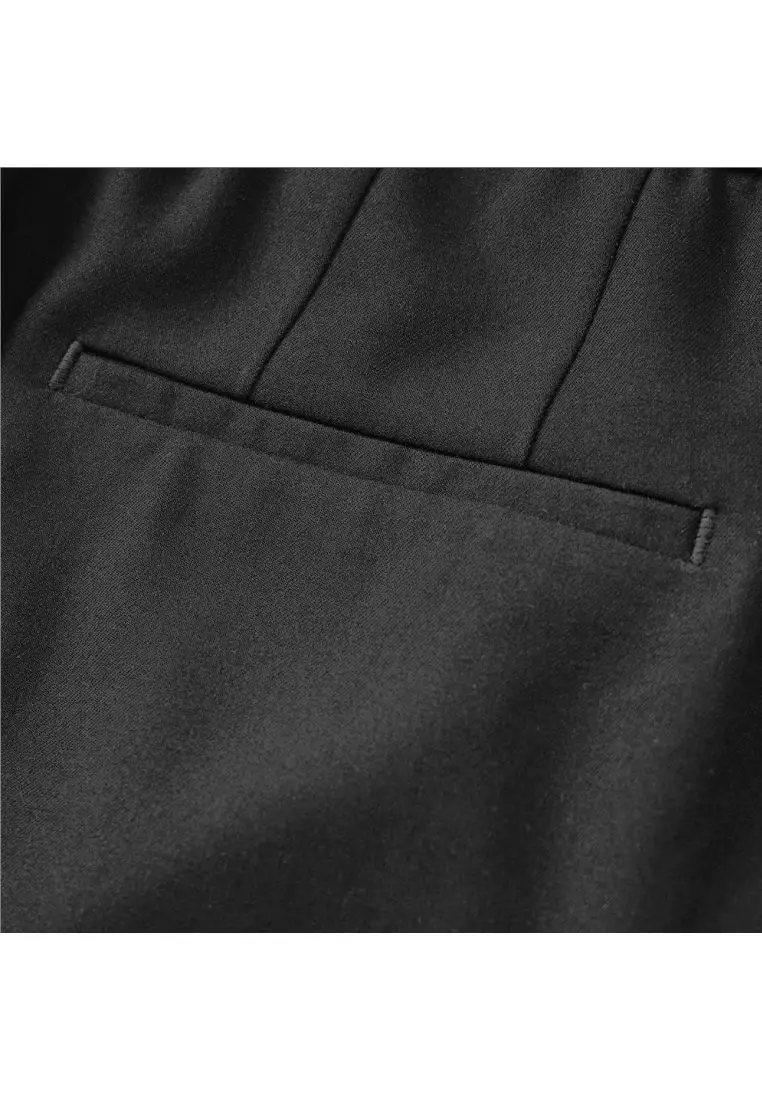 Women's Stretch Twill Elastic Waist Regular Tapered Suit Pants