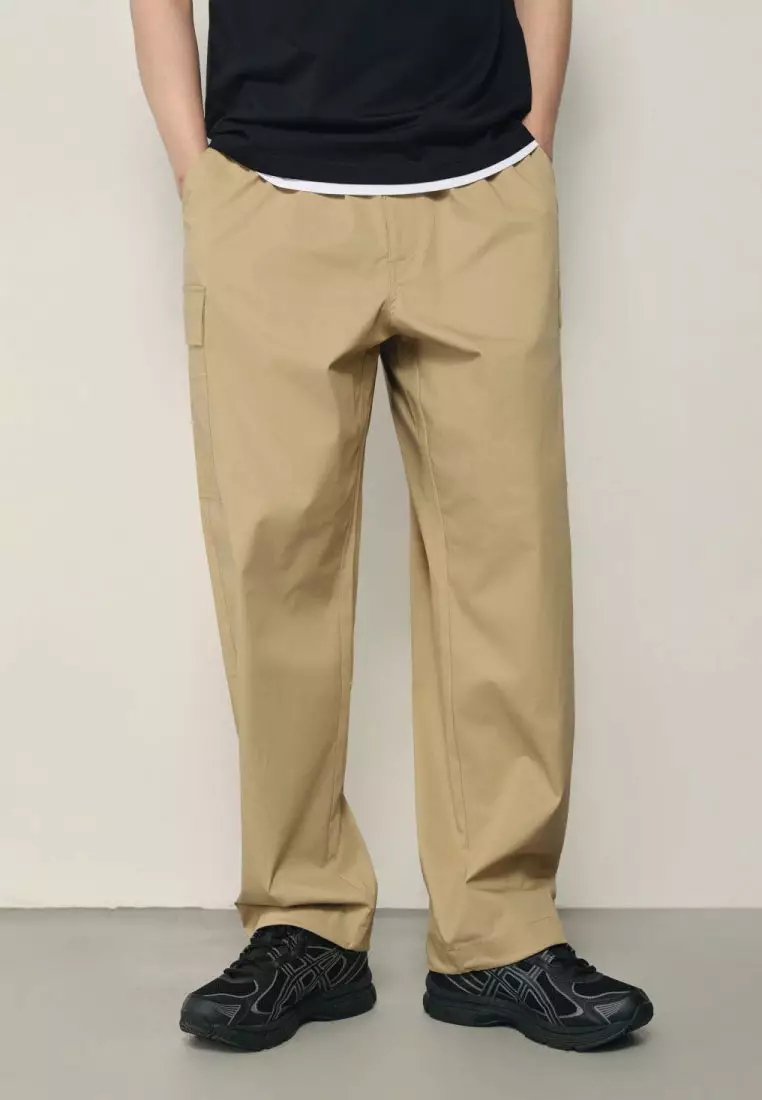 Korea Collection Men's Elastic Waist Cargo Pants