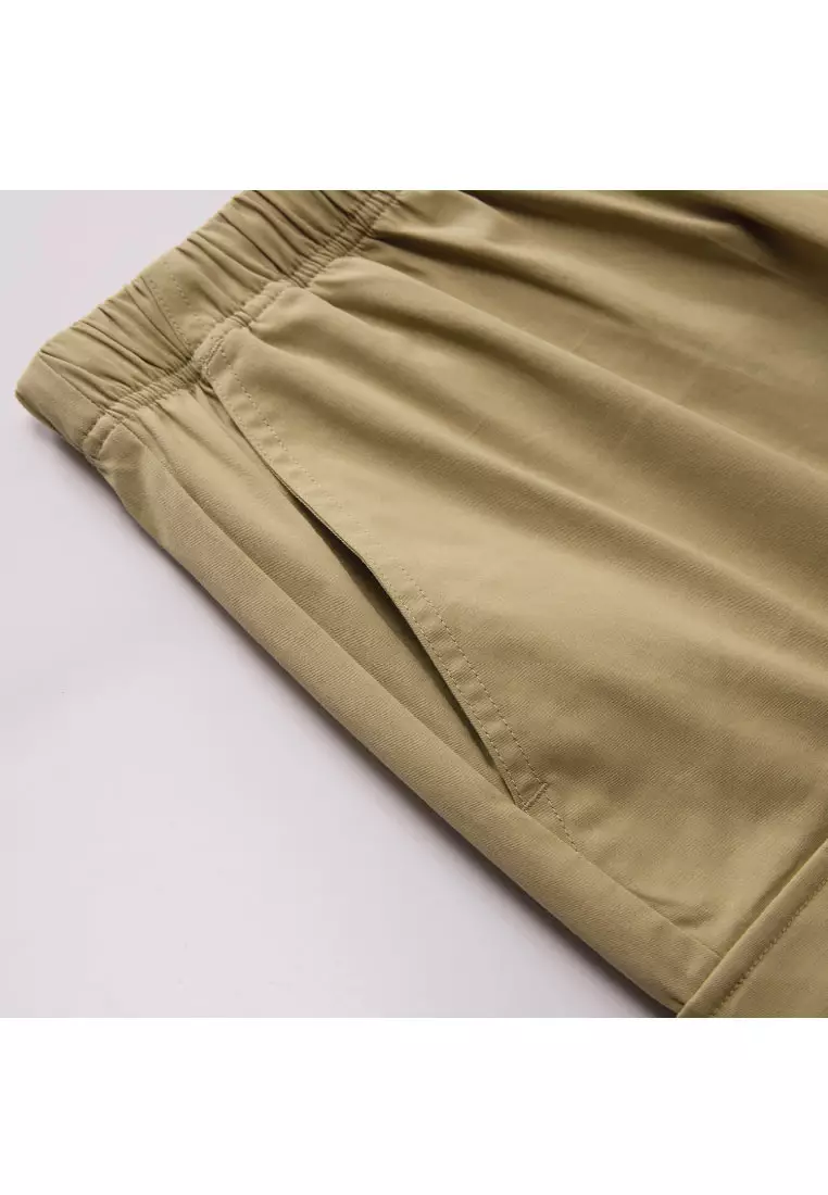 Korea Collection Men's Elastic Waist Cargo Pants