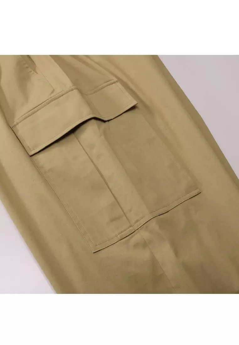 Korea Collection Men's Elastic Waist Cargo Pants