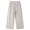 giordano-5936-7577944-2 Women's Linen Viscose Wide Leg Drawstring Pants
