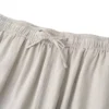 giordano-5936-7577944-3 Women's Linen Viscose Wide Leg Drawstring Pants