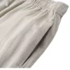 giordano-5937-7577944-4 Women's Linen Viscose Wide Leg Drawstring Pants