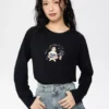 giordano-6913-2577554-1 Women's Cotton Long Sleeve Print Tee