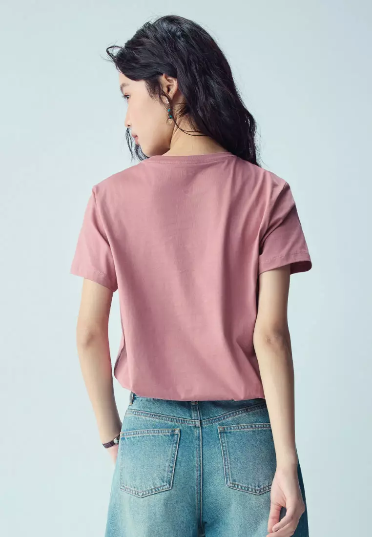 giordano-7792-5669064-2 Women's Cotton Short Sleeve Print Tee