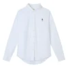 Women's Stretchy Oxford Slim Embroidery Long Sleeve Shirt