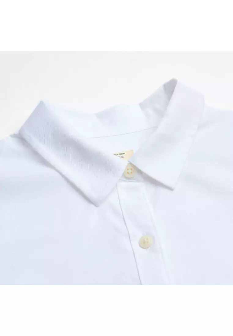 Women's Stretchy Oxford Slim Embroidery Long Sleeve Shirt