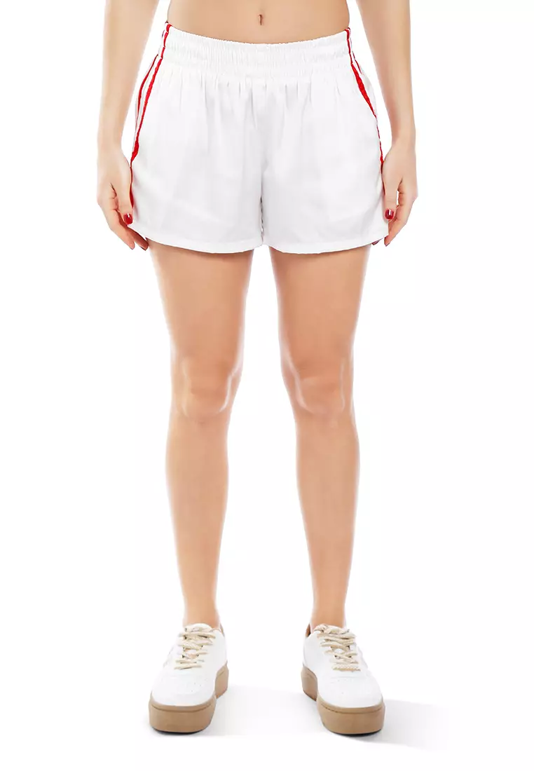Striped Spice Shorts In White