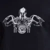 Mens Biker Print Rubber Print Cotton Relaxed Fit Hoodie