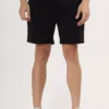 Mens Black Cotton Pocket Shorts with Drawcord
