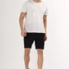 Mens Black Cotton Pocket Shorts with Drawcord