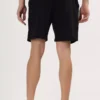 Mens Black Cotton Pocket Shorts with Drawcord