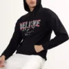 Mens Believe Graphic Print Cotton Relaxed Fit Hoodie
