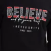 Mens Believe Graphic Print Cotton Relaxed Fit Hoodie