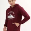 Mens Authentic Rubber Print Cotton Relaxed Fit Hoodie