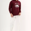 Mens Authentic Rubber Print Cotton Relaxed Fit Hoodie