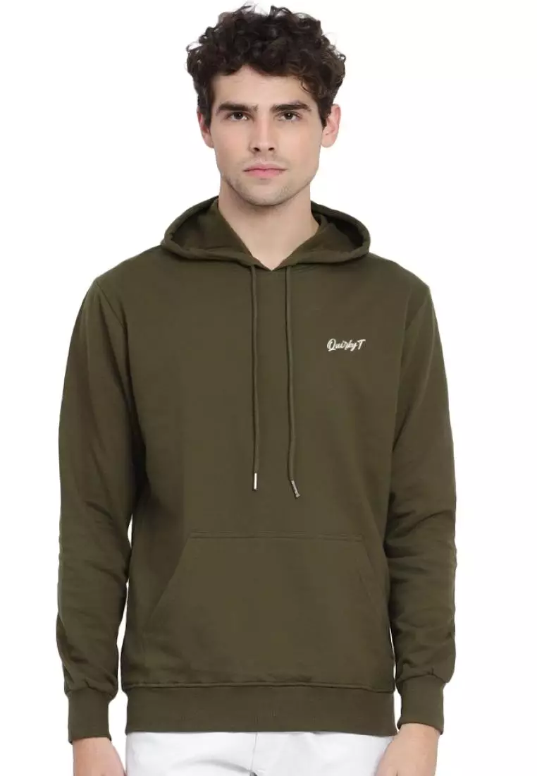 Funky Monster Men Graphic Olive Cotton Streetwear Hoodie