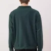 Petrol Green New Oversized /Wide Cut Polo Neck Thick Snap Fastener Sweatshirt